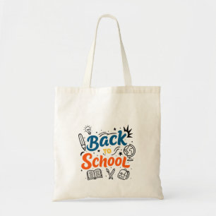 Bolsa Tote Tipografia Colorida de Volta às Aulas