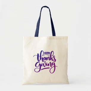 Bolsa Tote Tipografia de Ação de Graças Feliz Elegante