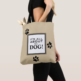 Bolsa Tote Tipografia de Cães Personalizados e Bonitos