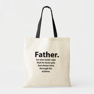 Bolsa Tote Tipografia de Citação do Dia dos Pais Feliz Dia do