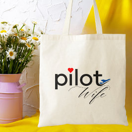 Bolsa Tote Tipografia de Esposa de Piloto & Avião Simples,Min