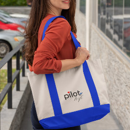 Bolsa Tote Tipografia de Esposa de Piloto & Avião Simples,Min