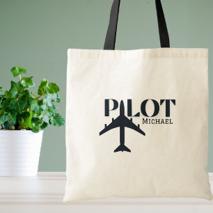Bolsa Tote Tipografia de Piloto & Avião, Personalização Minim