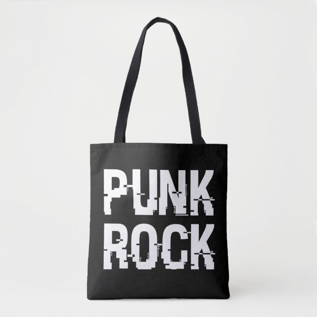 Bolsa Tote Tipografia Distorcida de Punk Rock (Frente)