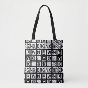 Bolsa Tote Tipografia do Grunge de Bronx New York