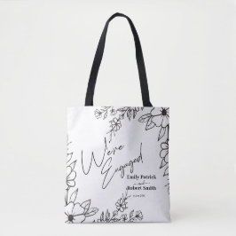 Bolsa Tote Tipografia elegante que estamos noivos