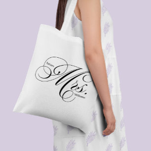 Bolsa Tote Tipografia elegante "Sra. futura " do roteiro