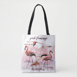 Bolsa Tote Tipografia Flamingo Rosa   Personalizado