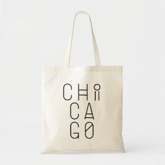 Bolsa Tote Tipografia geométrica moderna de Chicago