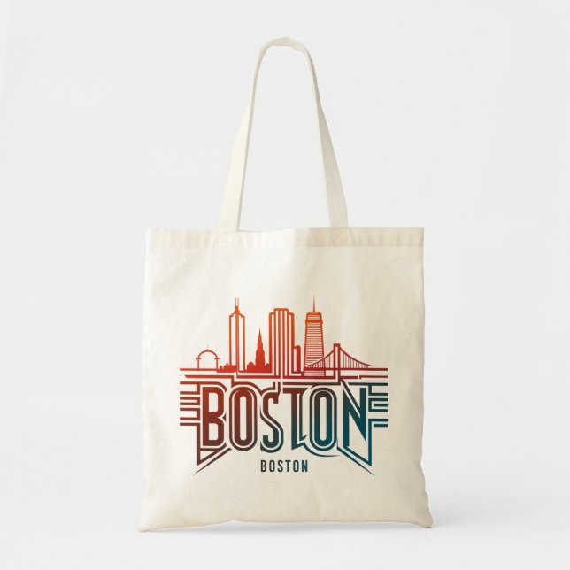 Bolsa Tote Tipografia Horizonte de Boston (Frente)