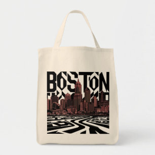 Bolsa Tote Tipografia Horizonte de Boston, Cidade de Boston
