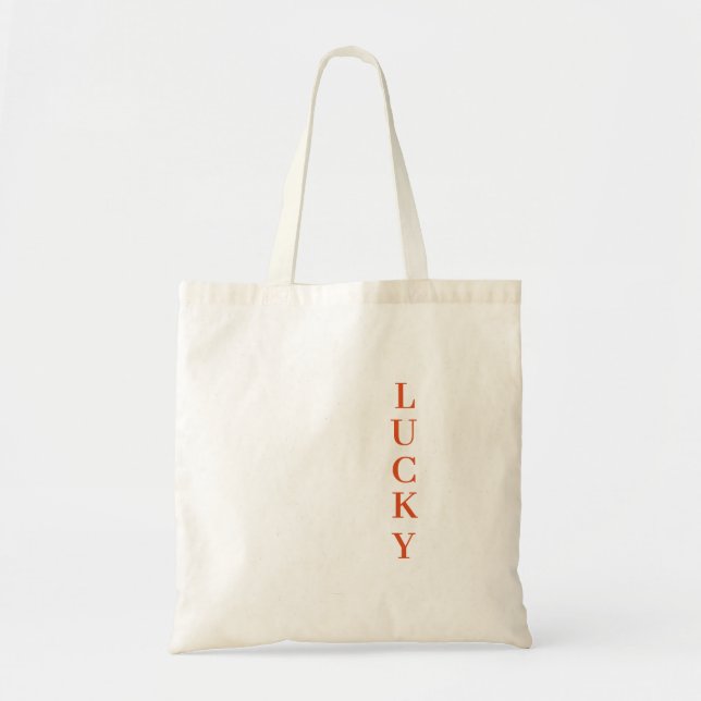 Bolsa Tote Tipografia "LUCKY" personalizada  (Frente)
