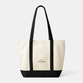 Bolsa Tote Tipografia Minimalista 'Assuma Seu Poder' | Citaçã