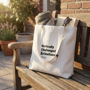 Bolsa Tote Tipografia minimalista engraçada em preto e branco