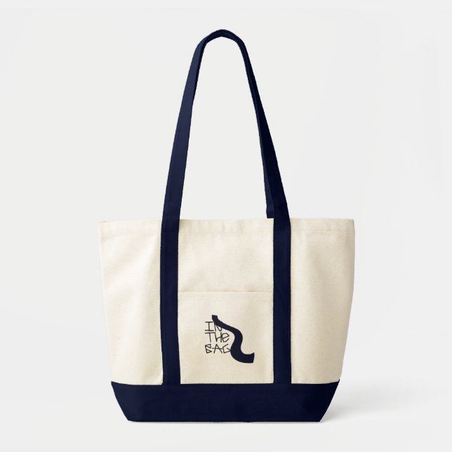 Bolsa Tote Tipografia Moderna Negra e Azul (Frente)