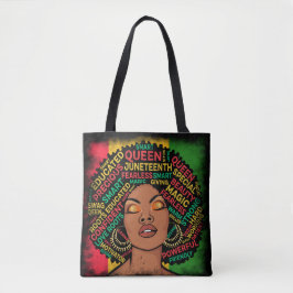 Bolsa Tote Tipografia Motivacional de Mulher Negra Moderna