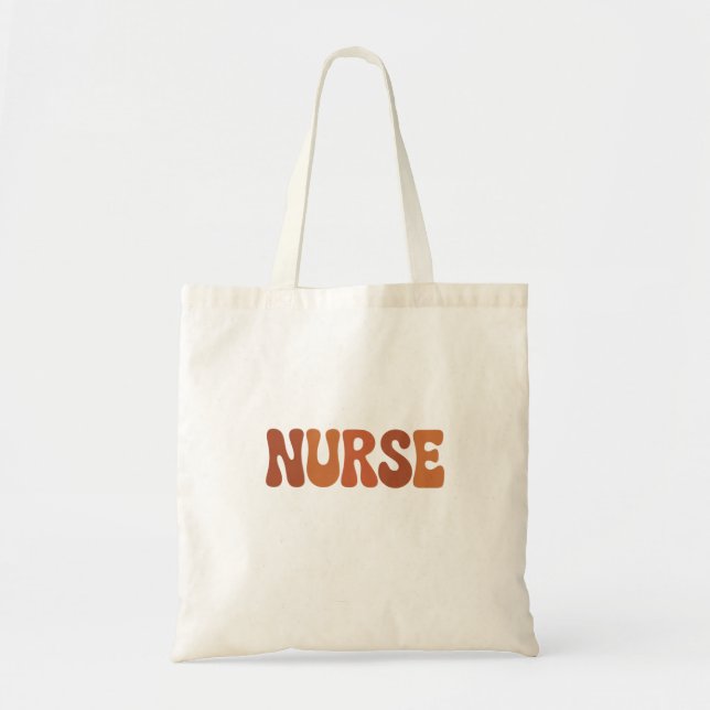 Bolsa Tote Tipografia Ondulada Enfermeira Retro (Frente)