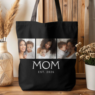 Bolsa Tote Tipografia Preta de Mãe Estabelecida 3 Foto