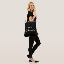 Bolsa Tote Tipografia Preta e Branca Limpa Motivação Moderna