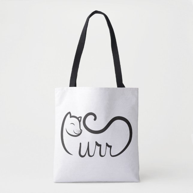 Bolsa Tote Tipografia Purr PRETA (Frente)