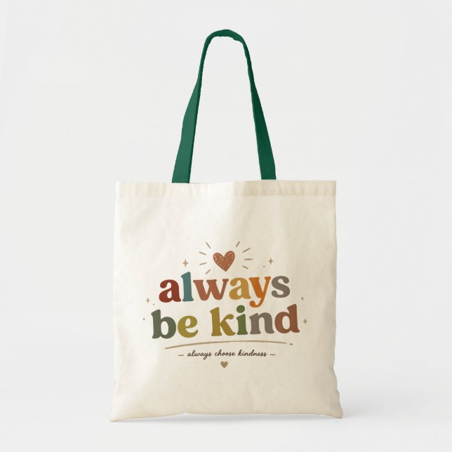Bolsa Tote Tipografia Retro Sempre Seja Gentil (Frente)