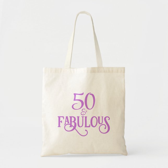 Bolsa Tote Tipografia roxa 50 e fabulosa (Frente)