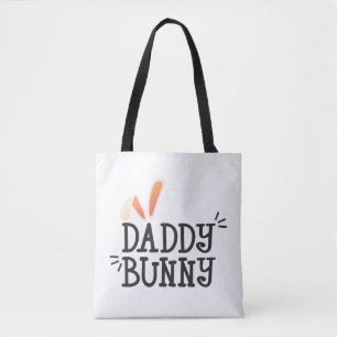 Bolsa Tote Tipografia Simples do Coelhinho da Páscoa do Papai