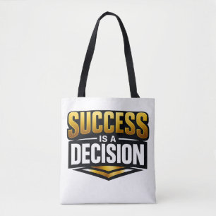 Bolsa Tote Tipografia Success Gold em Preto