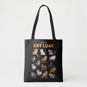 Bolsa Tote Tipos de Gato Enrolado Adorável Gatinho Kawaii Gat