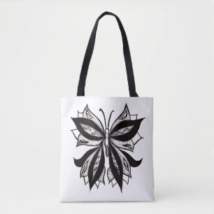 Bolsa Tote Tiragem estranha da tinta do tatuagem da borboleta