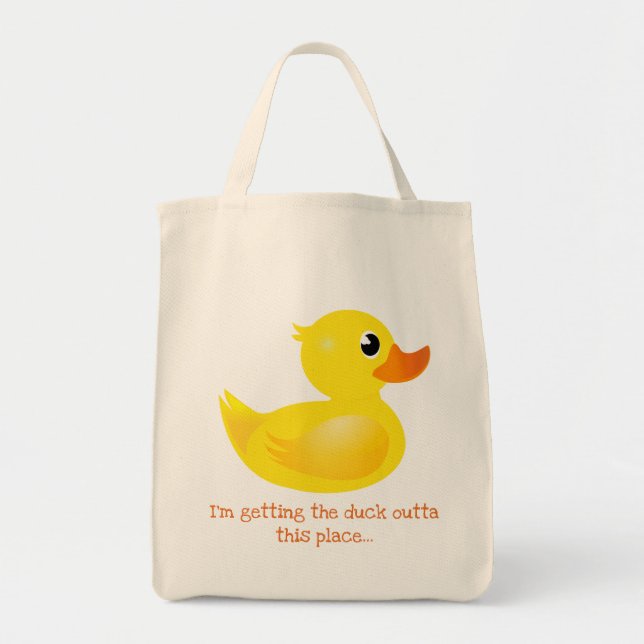 Bolsa Tote "Tirando o pato deste lugar" pato de borracha (Frente)