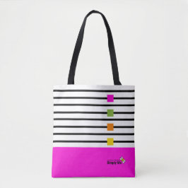 Bolsa Tote Tiras Coloridas Rosa