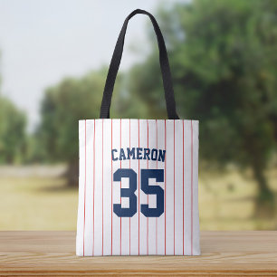 Bolsa Tote Tiras de Baseball Jersey de Cores Totalmente Edit