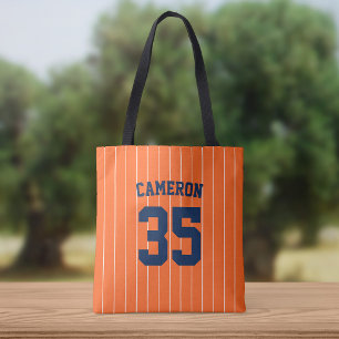 Bolsa Tote Tiras de Baseball Jersey de Cores Totalmente Edit