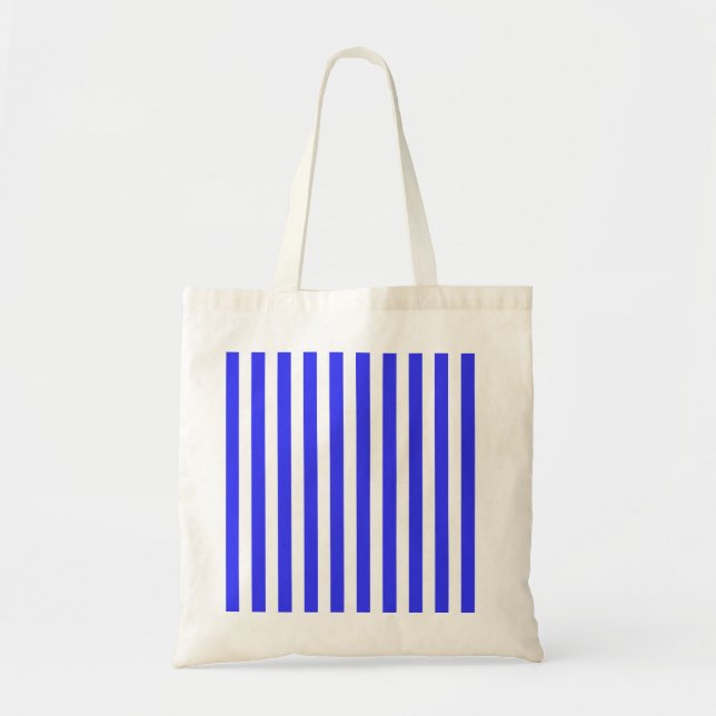 Bolsa Tote Tiras de doces, azuis e brancas (Frente)