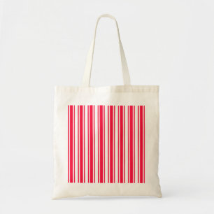 Bolsa Tote Tiras de doces, vermelhas e brancas
