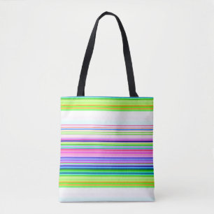 Bolsa Tote Tiras de neon coloridas a quente