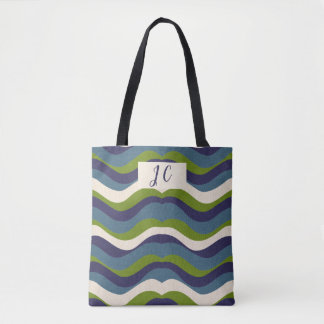 Bolsa Tote Tiras De Retrorização Ondas Monogramadas,