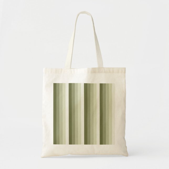Bolsa Tote Tiras de sombra verde-oliva (Frente)