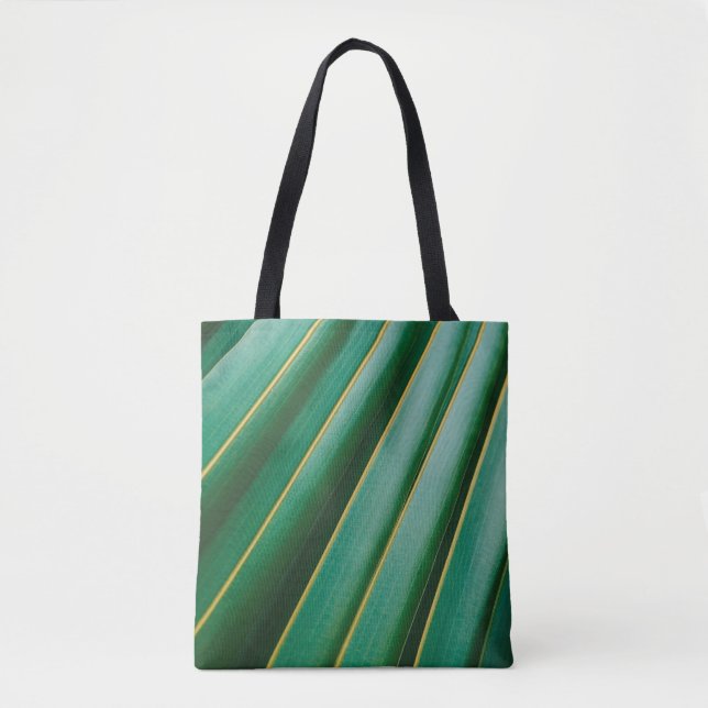 Bolsa Tote Tiras de textura verde (Frente)