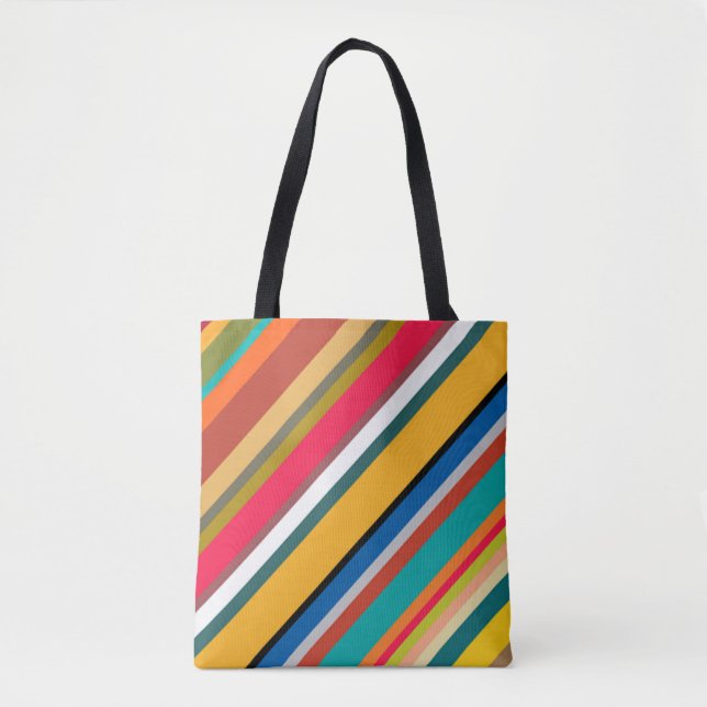 Bolsa Tote Tiras Modernas do Século médio (Frente)