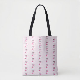 Bolsa Tote Tire Café Com Flores Rosa