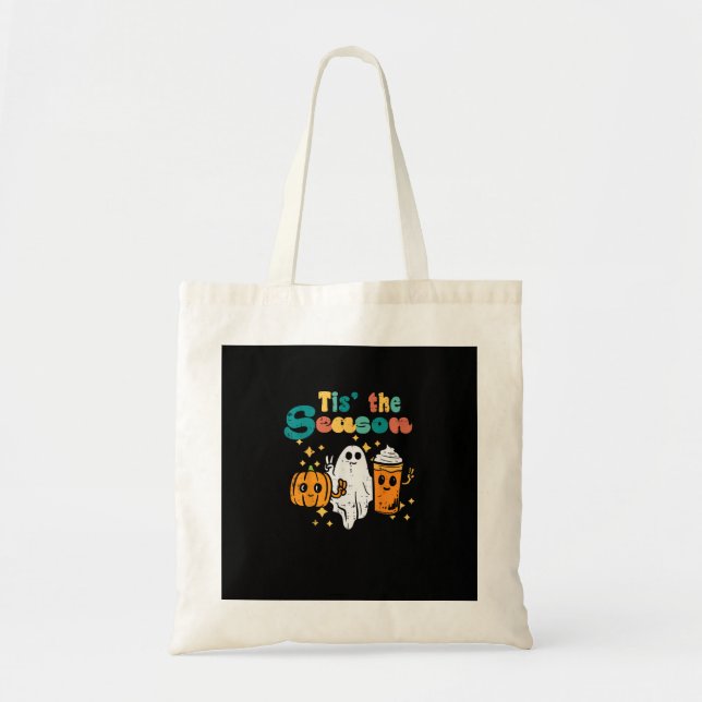 Bolsa Tote Tis The Season Pumpkin Latte Retro Halloween Fall (Frente)