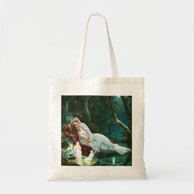 Bolsa Tote Titania Dormindo na Lua Simmons Fae Art (Frente)