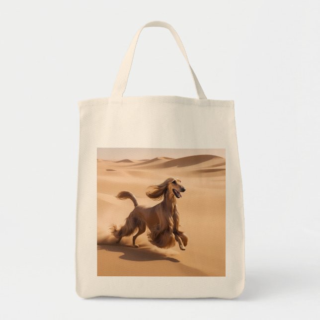 Bolsa Tote Título: Afghan Hound Elegant Grocery Tote Bag (Frente)
