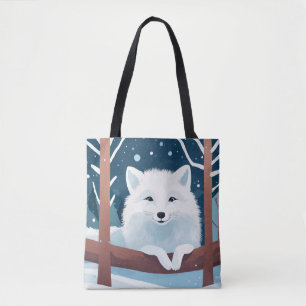 Bolsa Tote Título: Cute Smiling Artic Fox Illustration by Dun