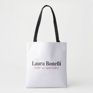 Bolsa Tote Título de Nome Simples Moderno Profissional Minima