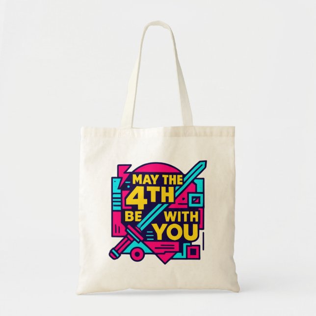Bolsa Tote Título dos Metadados de Microstock: Retro Neon May (Frente)