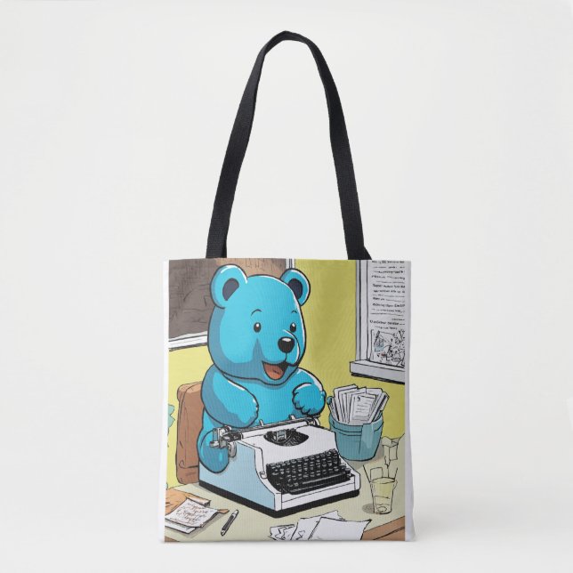 Bolsa Tote Título: The Giant Blue Gummy Bear's Letter Join (Frente)