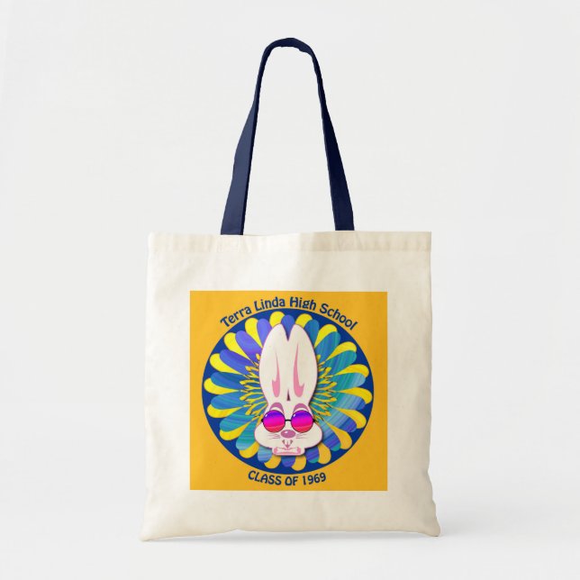 Bolsa Tote TLHS Bunny Boy Terry em Groovy Blue e Dourado (Frente)